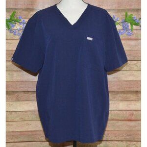 FIGS Ladies Technical Blue V-Neck Short Sleeve Scrubs Shirt Top Size XL Workwear
